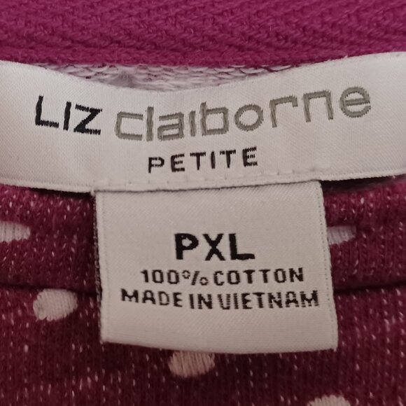 Women's Liz Claiborne Petite Size PXL Poka Dot Sweater - Picture 3 of 7
